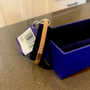 Swarovski stone bangle, white rose gold tone finish